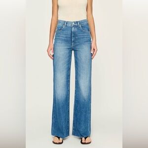 DL 1961 Hepburn Wide Leg Faded Denim Jeans size 28 NWT
